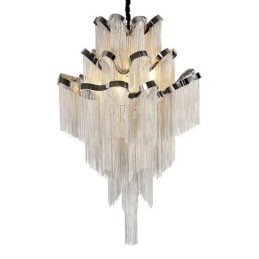 Aluminium Stream Kroonluchter Design Hanglamp Zilver Kleur Wenteltrap trap