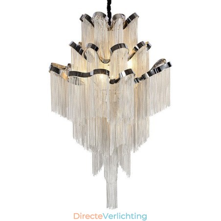 Aluminium Stream Kroonluchter Design Hanglamp Zilver Kleur Wenteltrap trap Aluminium Stream Kroonluchter Design Hanglamp Zilver Kleur Wenteltrap trap