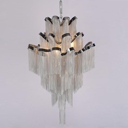 Aluminium Stream Kroonluchter Design Hanglamp Zilver Kleur Wenteltrap trap