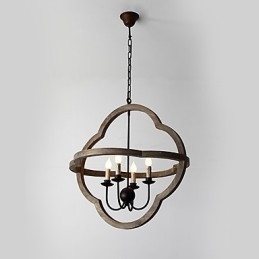 Vintage Metalen Amerikaanse Industriële Loft Schilderij Kleur Houten Kroonluchter Lamp de Indoor Decorate Hanglamp