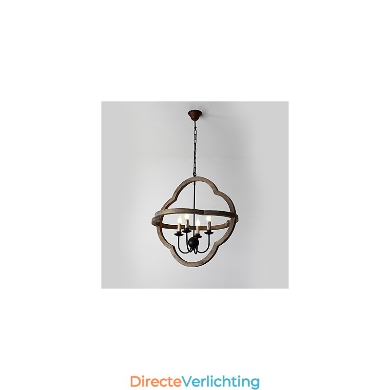 Vintage Metalen Amerikaanse Industriële Loft Schilderij Kleur Houten Kroonluchter Lamp de Indoor Decorate Hanglamp