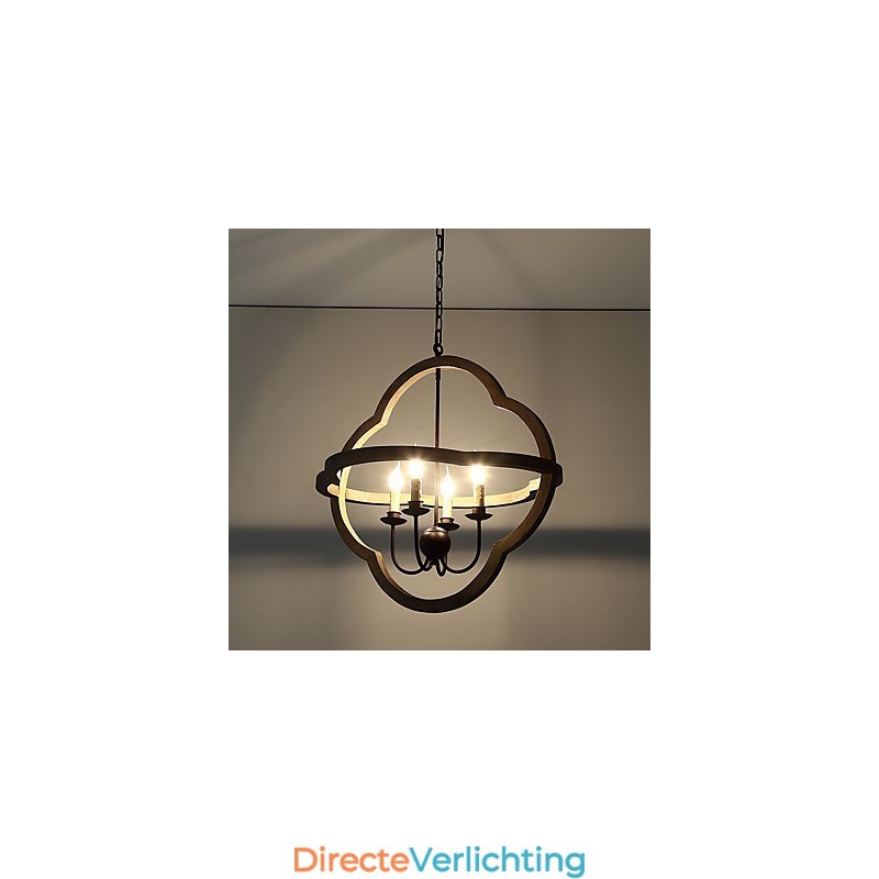 Vintage Metalen Amerikaanse Industriële Loft Schilderij Kleur Houten Kroonluchter Lamp de Indoor Decorate Hanglamp