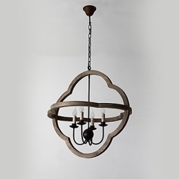 Vintage Metalen Amerikaanse Industriële Loft Schilderij Kleur Houten Kroonluchter Lamp de Indoor Decorate Hanglamp