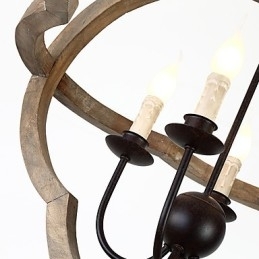 Vintage Metalen Amerikaanse Industriële Loft Schilderij Kleur Houten Kroonluchter Lamp de Indoor Decorate Hanglamp