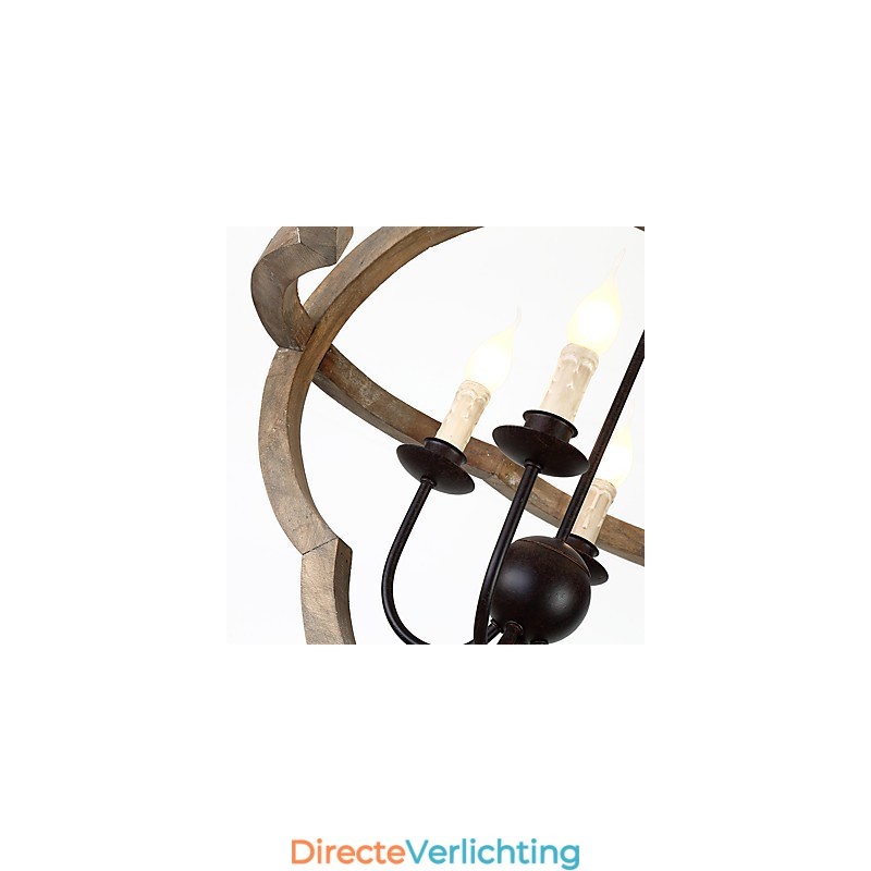 Vintage Metalen Amerikaanse Industriële Loft Schilderij Kleur Houten Kroonluchter Lamp de Indoor Decorate Hanglamp