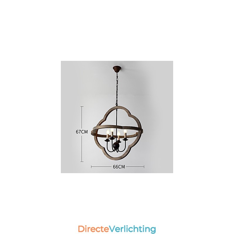 Vintage Metalen Amerikaanse Industriële Loft Schilderij Kleur Houten Kroonluchter Lamp de Indoor Decorate Hanglamp