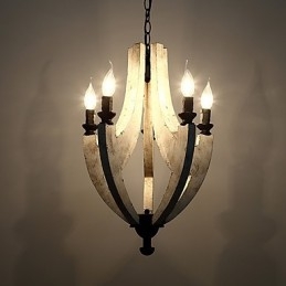 Vintage schilderij kenmerk mini stijl houten bamboe kroonluchter lamp de decoratieve hanglamp