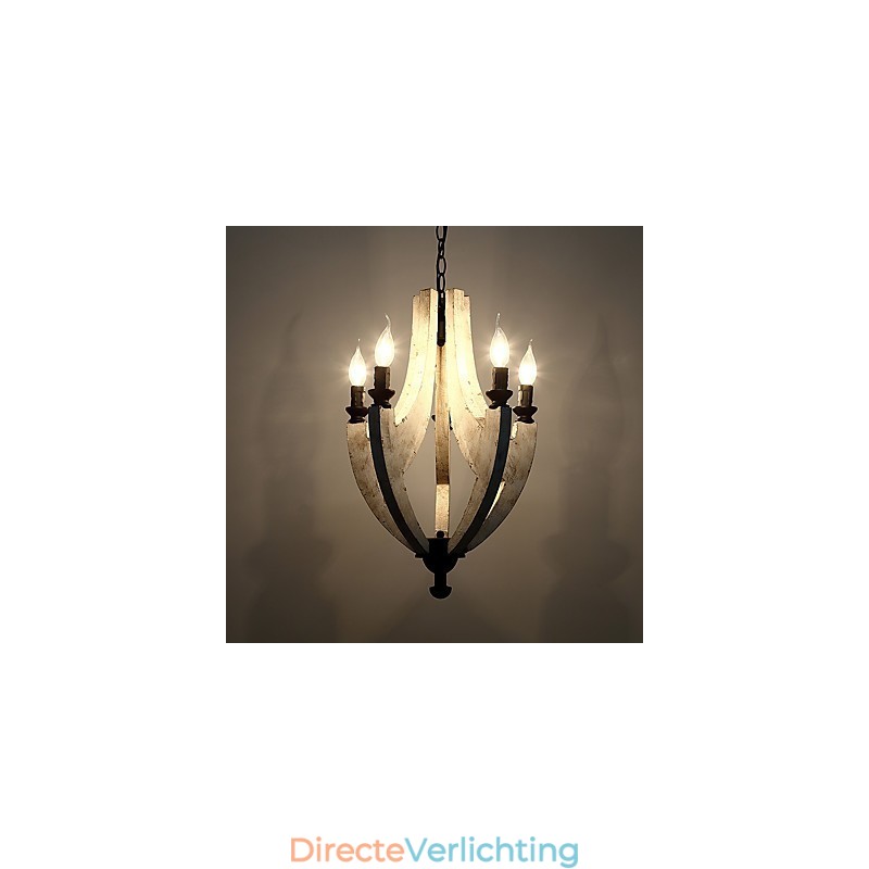 Vintage schilderij kenmerk mini stijl houten bamboe kroonluchter lamp de decoratieve hanglamp
