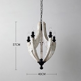 Vintage schilderij kenmerk mini stijl houten bamboe kroonluchter lamp de decoratieve hanglamp