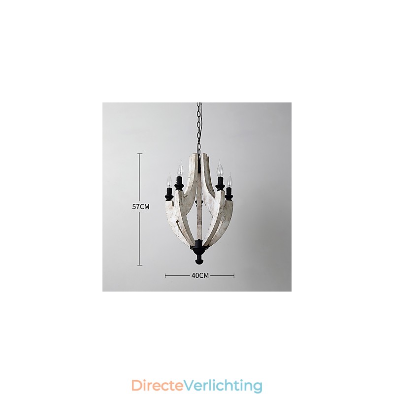 Vintage schilderij kenmerk mini stijl houten bamboe kroonluchter lamp de decoratieve hanglamp