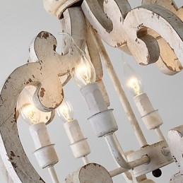 Vintage schilderij kenmerk mini stijl houten bamboe kroonluchter lamp de decoratieve hanglamp