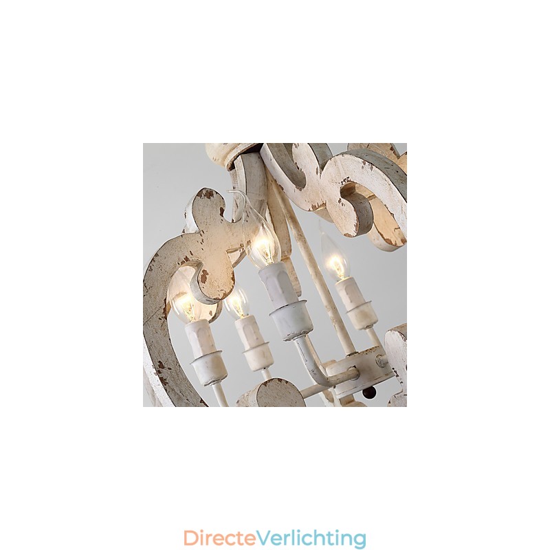 Vintage schilderij kenmerk mini stijl houten bamboe kroonluchter lamp de decoratieve hanglamp