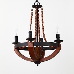 Vier licht vintage schilderij kenmerk mini stijl houten bamboe kroonluchter lamp de decoratieve hanglamp