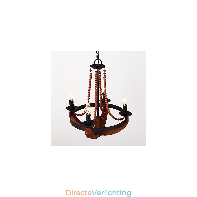 Vier licht vintage schilderij kenmerk mini stijl houten bamboe kroonluchter lamp de decoratieve hanglamp