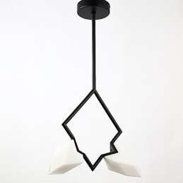2 Lichtmast Moderne Metalen met Glazen Perzik Kroonluchter Lamp de Canteen Decorate Hanglamp