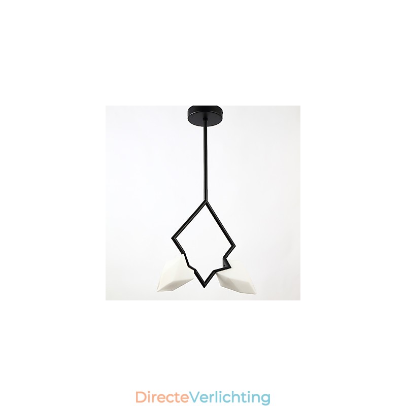 2 Lichtmast Moderne Metalen met Glazen Perzik Kroonluchter Lamp de Canteen Decorate Hanglamp