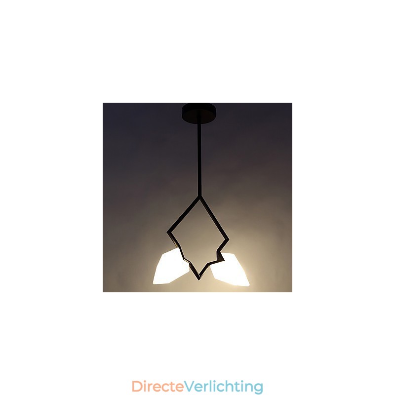 2 Lichtmast Moderne Metalen met Glazen Perzik Kroonluchter Lamp de Canteen Decorate Hanglamp