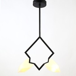 2 Lichtmast Moderne Metalen met Glazen Perzik Kroonluchter Lamp de Canteen Decorate Hanglamp