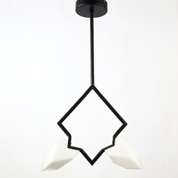 2 Lichtmast Moderne Metalen met Glazen Perzik Kroonluchter Lamp de Canteen Decorate Hanglamp
