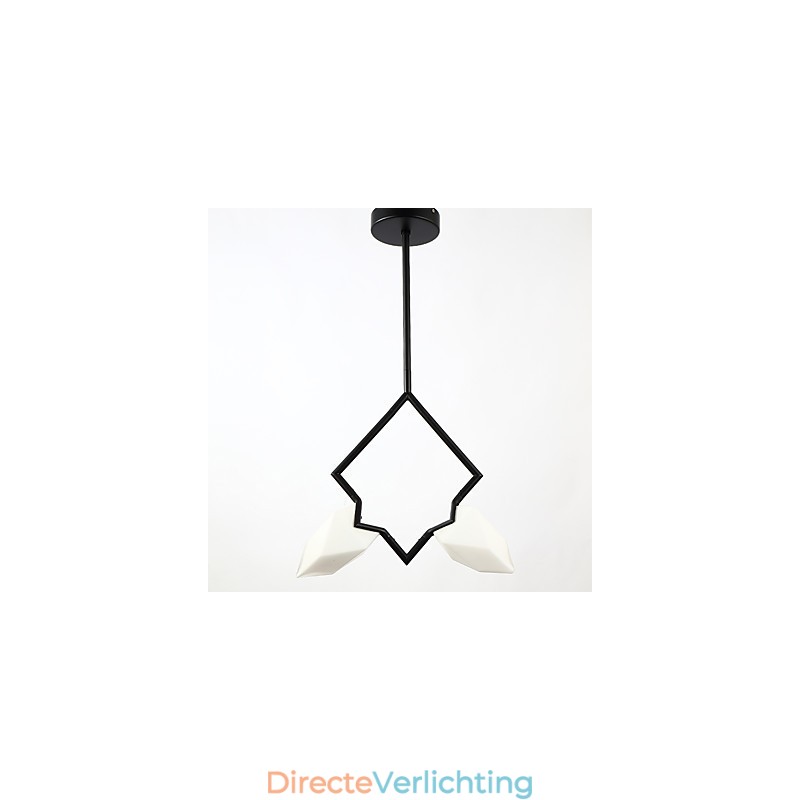 2 Lichtmast Moderne Metalen met Glazen Perzik Kroonluchter Lamp de Canteen Decorate Hanglamp