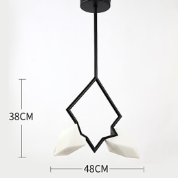 2 Lichtmast Moderne Metalen met Glazen Perzik Kroonluchter Lamp de Canteen Decorate Hanglamp