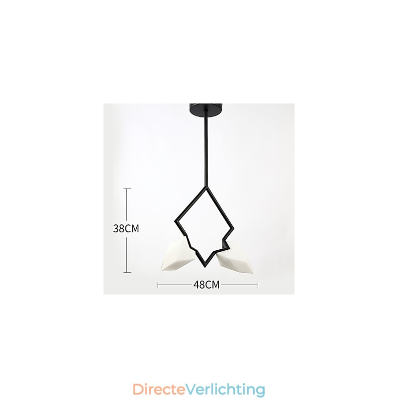 2 Lichtmast Moderne Metalen met Glazen Perzik Kroonluchter Lamp de Canteen Decorate Hanglamp