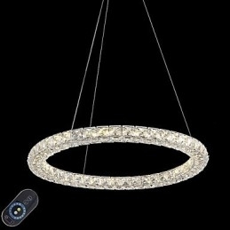 Moderne Ring Kristallen Plafond Hanglamp Kristallen Kroonluchter Licht Binnenverlichting Lampen Armaturen Dimbaar met Afstandsbediening