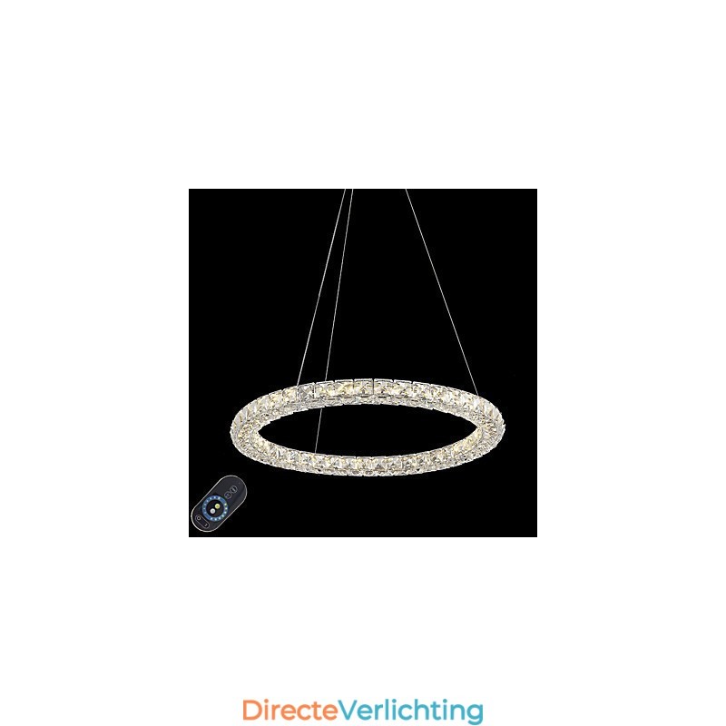 Moderne Ring Kristallen Plafond Hanglamp Kristallen Kroonluchter Licht Binnenverlichting Lampen Armaturen Dimbaar met Afstandsbediening