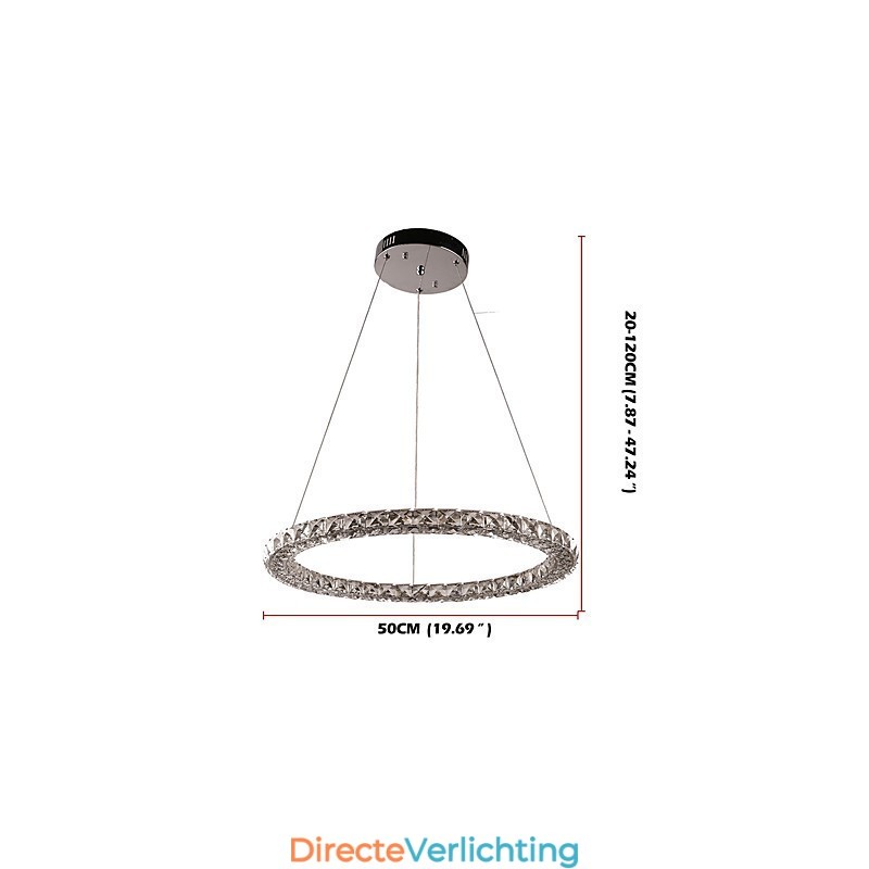 Moderne Ring Kristallen Plafond Hanglamp Kristallen Kroonluchter Licht Binnenverlichting Lampen Armaturen Dimbaar met Afstandsbediening