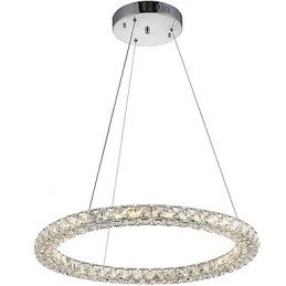 Moderne Ring Kristallen Plafond Hanglamp Kristallen Kroonluchter Licht Binnenverlichting Lampen Armaturen Dimbaar met Afstandsbediening