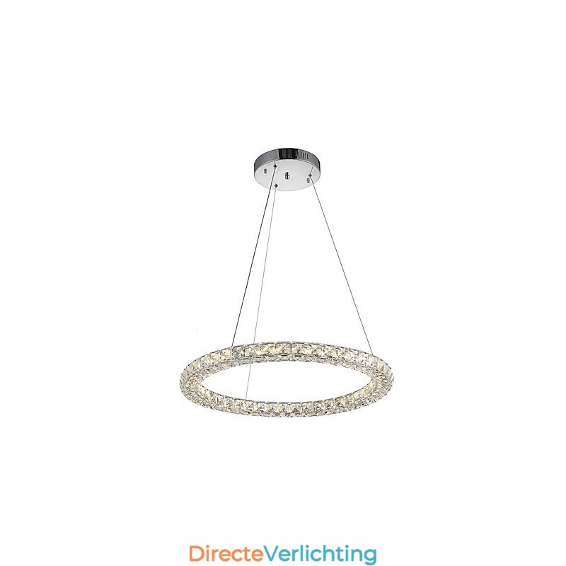 Moderne Ring Kristallen Plafond Hanglamp Kristallen Kroonluchter Licht Binnenverlichting Lampen Armaturen Dimbaar met Afstandsbediening
