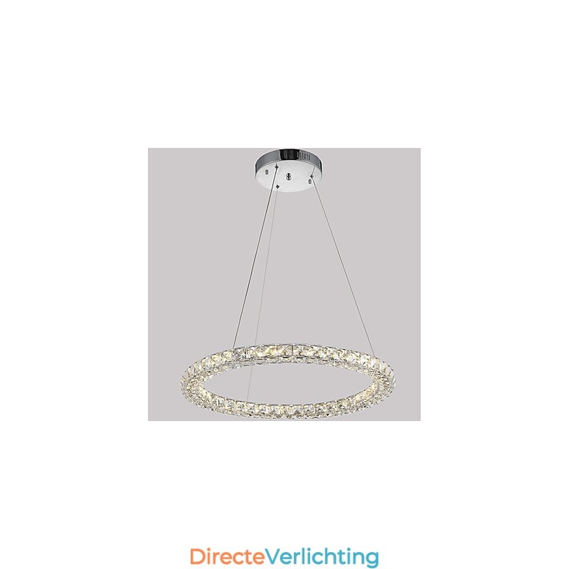 Moderne Ring Kristallen Plafond Hanglamp Kristallen Kroonluchter Licht Binnenverlichting Lampen Armaturen Dimbaar met Afstandsbediening