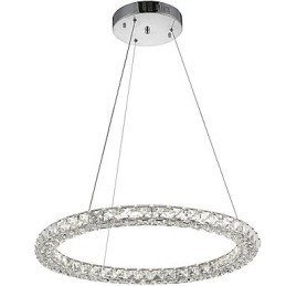 Moderne Ring Kristallen Plafond Hanglamp Kristallen Kroonluchter Licht Binnenverlichting Lampen Armaturen Dimbaar met Afstandsbediening