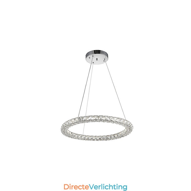 Moderne Ring Kristallen Plafond Hanglamp Kristallen Kroonluchter Licht Binnenverlichting Lampen Armaturen Dimbaar met Afstandsbediening