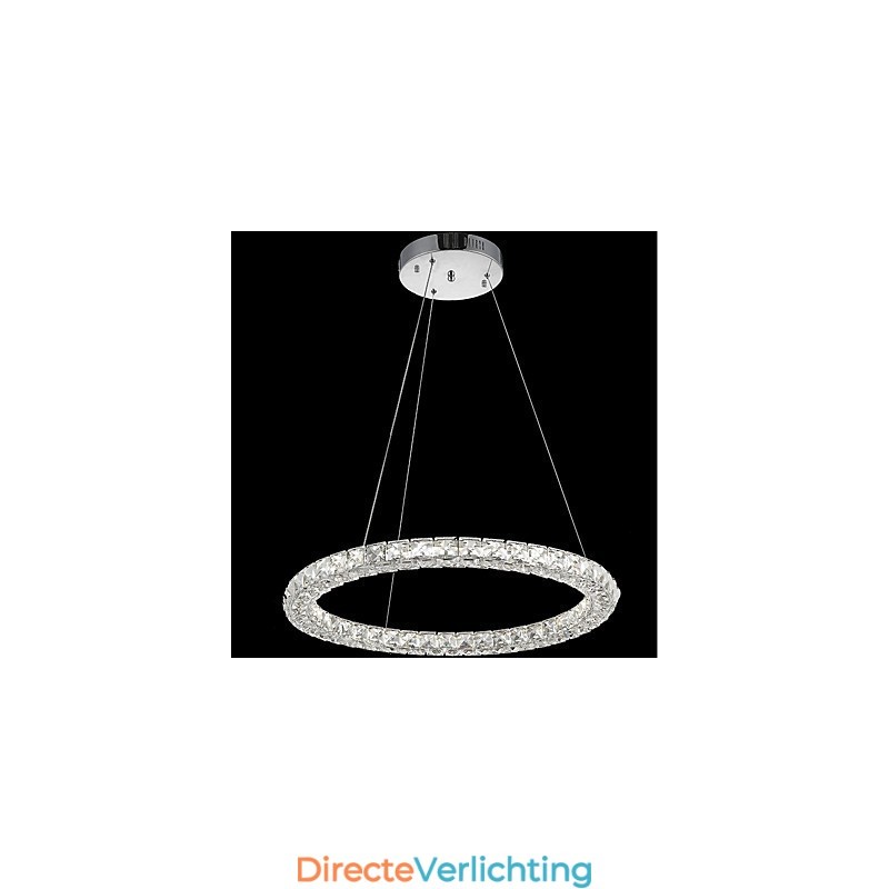 Moderne Ring Kristallen Plafond Hanglamp Kristallen Kroonluchter Licht Binnenverlichting Lampen Armaturen Dimbaar met Afstandsbediening