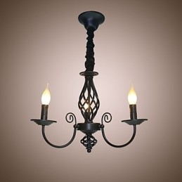 Europese Stijl Kroonluchter 3 Lampen Kroonluchter Eenvoudige Lampen Creatieve IJzeren Kaarsen Lampen