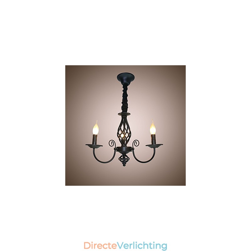 Europese Stijl Kroonluchter 3 Lampen Kroonluchter Eenvoudige Lampen Creatieve IJzeren Kaarsen Lampen