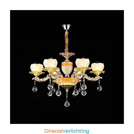 Traditionele klassieke zinklegeringsfunctie voor kristallen mini-stijl metalen kroonluchter met 6 lampen Traditionele klassieke zinklegeringsfunctie voor kristallen mini-stijl metalen kroonluchter met 6 lampen