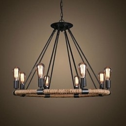 Traditionele klassieke rustieke lodge vintage retro landelijke schilderij metalen hanglamp