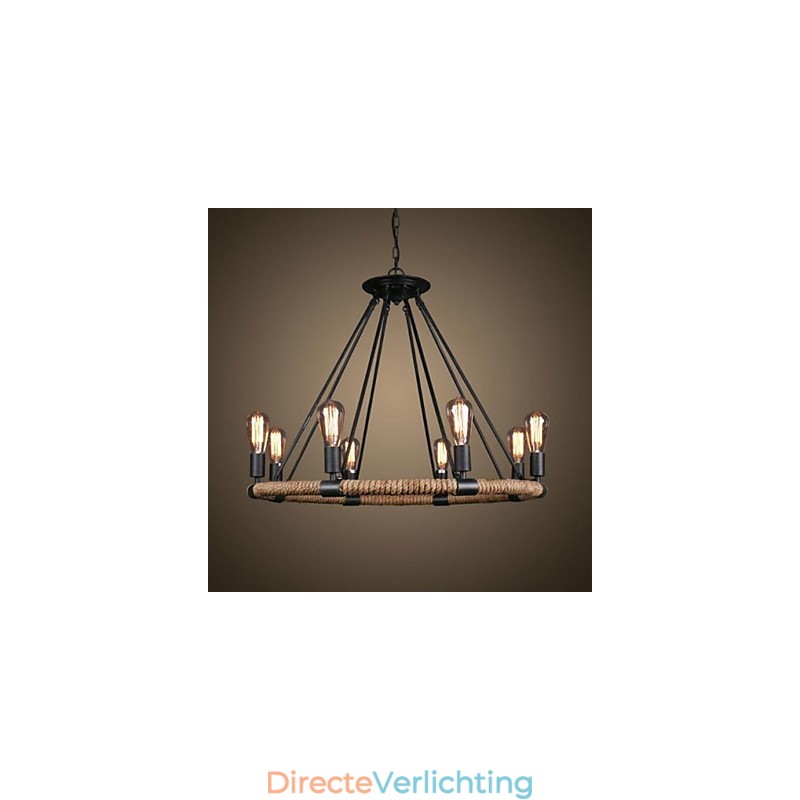 Traditionele klassieke rustieke lodge vintage retro landelijke schilderij metalen hanglamp
