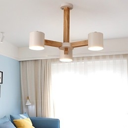 3-lichts kroonluchter Modern eigentijds Traditioneel klassiek Vintage Landelijk Hout Kenmerk voor hout