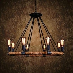 Traditionele klassieke rustieke lodge vintage retro landelijke schilderij metalen hanglamp