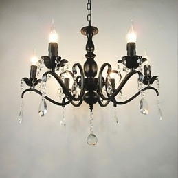 Kroonluchter Eenvoudig Kristal IJzer Kaarslicht Decoratie Lampen Verlichting