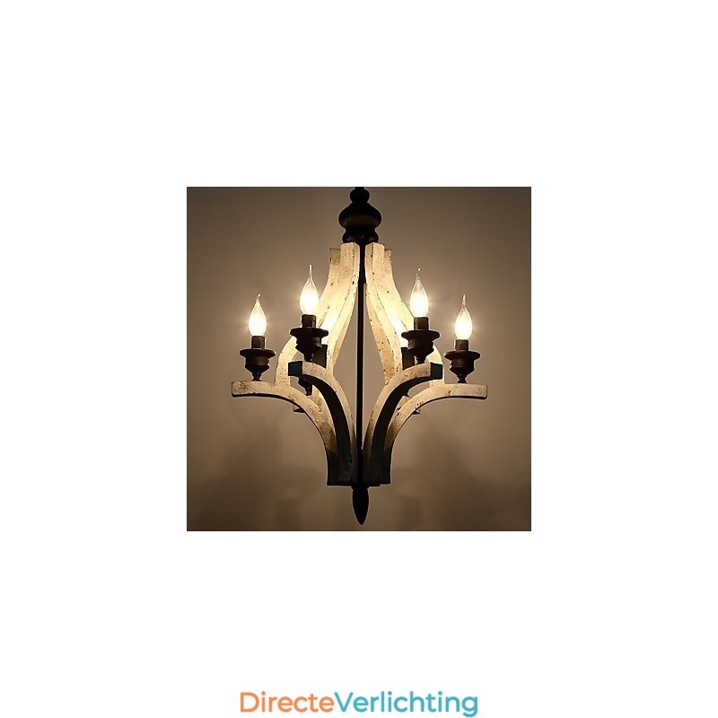 Vintage schilderij kenmerk mini stijl houten bamboe kroonluchter lamp de decoratieve hanglamp