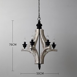 Vintage schilderij kenmerk mini stijl houten bamboe kroonluchter lamp de decoratieve hanglamp