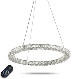 Moderne ringvormige kristallen hanglamp Kristallen kroonluchter Plafondlamp Binnenlampen Armaturen Dimbaar met afstandsbediening