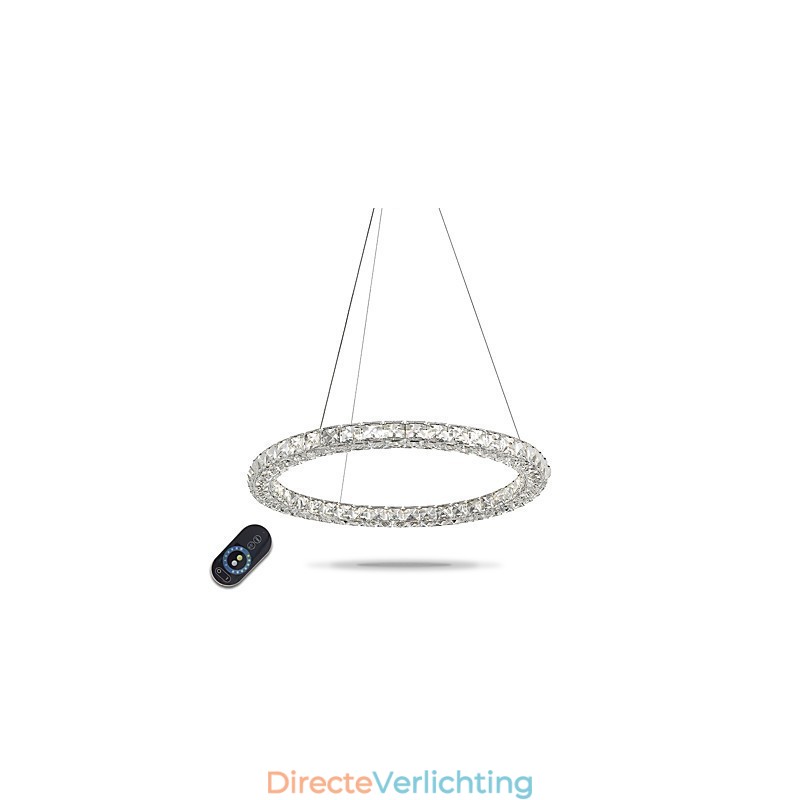 Moderne ringvormige kristallen hanglamp Kristallen kroonluchter Plafondlamp Binnenlampen Armaturen Dimbaar met afstandsbediening