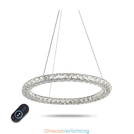 Moderne ringvormige kristallen hanglamp Kristallen kroonluchter Plafondlamp Binnenlampen Armaturen Dimbaar met afstandsbediening Moderne ringvormige kristallen hanglamp Kristallen kroonluchter Plafondlamp Binnenlampen Armaturen Dimbaar met afstandsbediening