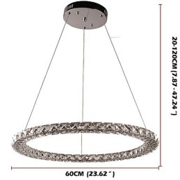 Moderne ringvormige kristallen hanglamp Kristallen kroonluchter Plafondlamp Binnenlampen Armaturen Dimbaar met afstandsbediening