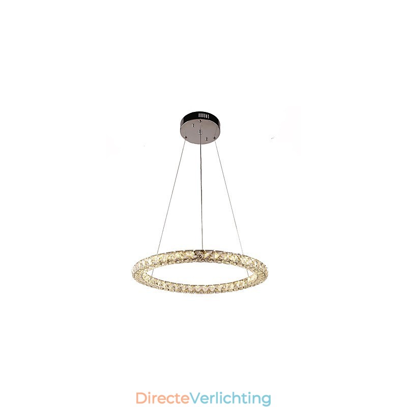 Moderne ringvormige kristallen hanglamp Kristallen kroonluchter Plafondlamp Binnenlampen Armaturen Dimbaar met afstandsbediening
